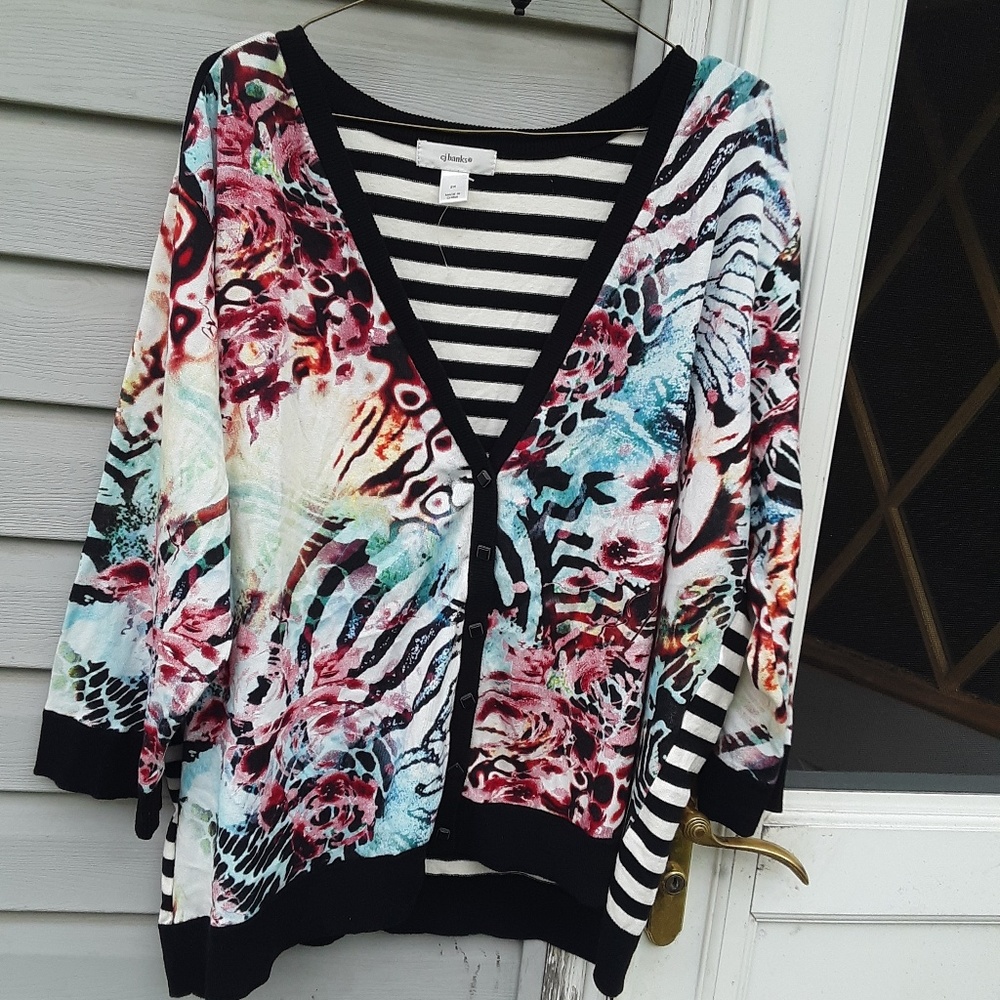CJ Banks Colorful Cardigan NWOT